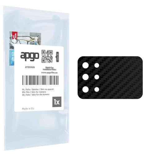 apgo Objektivschutz-Folie, Kameraschutz kompatibel mit OnePlus 8T Cyberpunk 2077, Carbon-Imitation, Rückseite Schutzfolie für Kamera-Insel, Hinten Folie, Kratzfest, schwarz