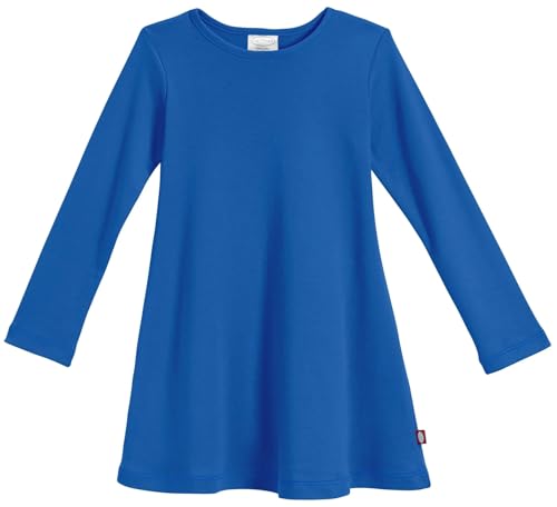 Image of City Threads Girls' 100% Cotton Long Sleeve Dress - Active Kids School, Playing, Parties - Made in USA
