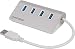 Produktbild Manhattan 163767 4-Port USB 3.0 Hub (4 USB 3.0 Typ A-Ports, Aluminiumgehäuse, Stromversorgung über USB oder Netzteil) weiß