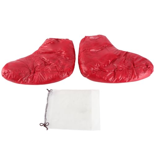 Pieds froids en camping ? Bottines en duvet de canard et chaussettes de couchage rouges