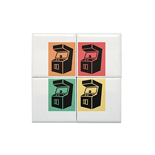 Carreaux céramique rétro gaming Arcade Pop Art Fabulous lot de 4 dalles murales 15,2x15,2 cm