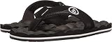 Volcom Boys Recliner Flip Flop Sandal – Lightweight Comfort, Durable Summer Beach - Big Boys, Black Black, 5