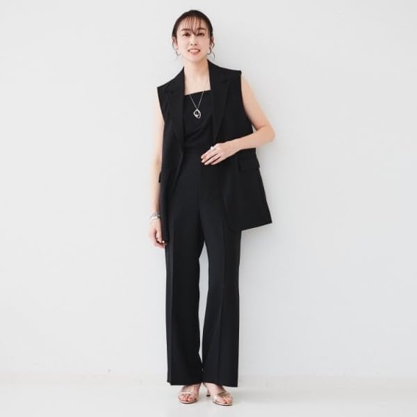 [アンタイトル] ベスト 【セットアップ可能】 ライトウェイト テーラードジレ 15342404 レディース