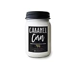 Milkhouse Candle Company Caramel Corn - Roasted Chestnuts | Maple Glaze | Pecan Scented -13 oz Mason Jar with Lid, 70+ Hour Burn Time, Made in the USA