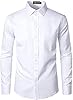 PARKLEES Men's Urban Stylish Casual Business Slim Fit Long Sleeve Button Up Dress Shirt with Pocket White XXL #3