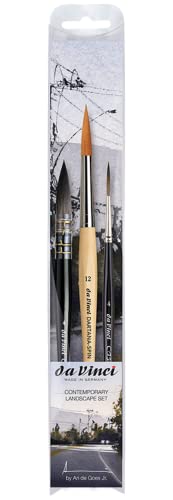 da Vinci Contemporary Landscape Signature Set - Selection Ari de Goes Jr. - 3 Pinsel: 188 No. 12, 498 No. 4, 1290 No. 4, Schwarz