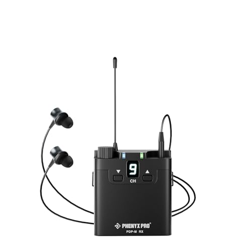 Image of Phenyx Pro Bodypack Receiver for PDP-M Wireless in-Ear Monitor System, Portable Beltpack w /16 UHF Channels, Rechargeable Battery (PMR-P-900)