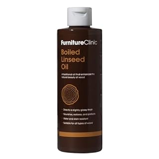 Furniture Clinic 250ml Boiled Linseed Oil for Wood - Natural Finish to Seal & Enhance The Beauty of Oak, Pine & Other Woods - Treatment for Worktop, Furniture, Interior & Exterior Wooden Surfaces