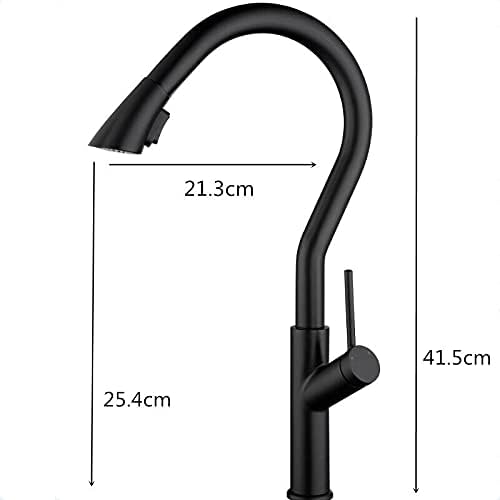 Kitchen Sink Faucet for Bar Farmhouse Commercial, Chrome/Black/Nickel Swivel Pull Out Kitchen Faucet Tap, Single Hole Rotating Sink Faucet, Water Mixer Tap (Color : Nickel)