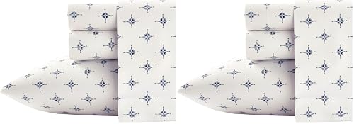 Image of Poppy & Fritz - Full Sheets, Cotton Percale Bedding Set, Crisp & Cool, Lightweight Home Decor (Compass, Full) (Pack of 2)