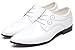Dress Shoes for Men Pointed Toe Classic Patent Leather Lace Up Oxford White 11 US