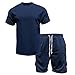 Men Outfits 2 Piece Fashion Casual Summer Drop Shoulder Oversize Tee Shirt Shorts Set Athletic Jogging Tracksuit