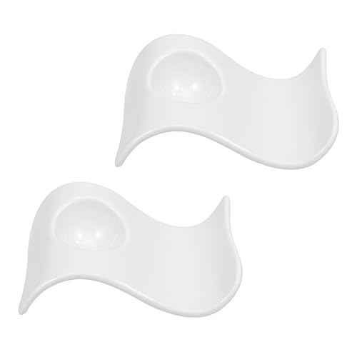 OFFSCH 2Pcs Wave Type Ceramic Egg Cup Holders Elegant Egg Tray for Home Restaurant Porcelain Egg Stand Kitchen Gadget for Organizing Eggs