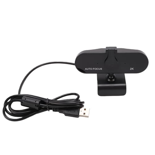 Webcam 2K USB grand angle - Caméra ordinateur rotative avec microphone - 2