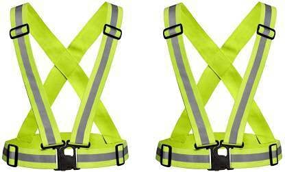 JEMEI Premium Reflective Vest/night vision belt/jacket for Outdoor Sports Safety Belt/Jacket in Green color Safety Jacket (set of 2) (B09HSBW7LJ) Amazon Price History, Amazon Price Tracker