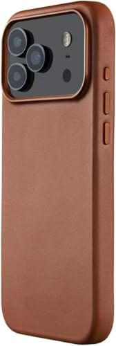 Étui de téléphone en cuir marron iPhone 17 Pro Max avec verrouillage des parfums