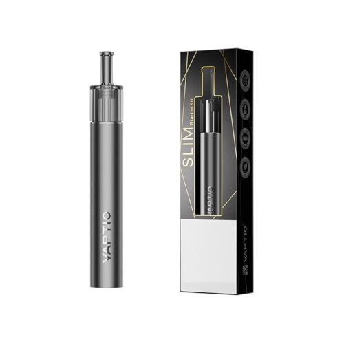 Pod Mod Vaptio SLIM cigarette électronique kit complet Vape Pen avec batterie 500mAh Kit de vaporisateur Pod 2.0ML sans liquide, sans nicotine (noir)