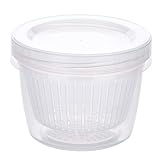 ✔ Tamaño: 11.4 × 8.5cm. ZGKLHZ Caja sellada Caja de Almacenamiento de Cocina, Fruta picada Cebolla Verde Caja de Almacenamiento Refrigerador Plástico portátil Caja de Drenaje Redonda