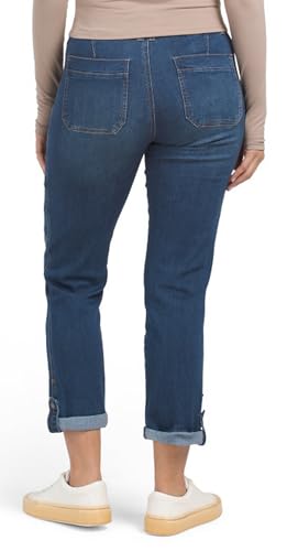 Democracy High Rise Utility Cuffed Jeans, Blue Jeans, 42