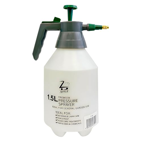 Garden Pressure Sprayer Bottle 1.5L Handheld Pump Action Water Spray Mister for Plants, Cleaning, Lawn, Fertiliser, Pesticide, Weed Killer Adjustable Nozzle & Ergonomic Grip
