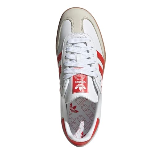 Image of Adidas Samba OG Womens Shoes, Cloud White /Solar Red /Off White, Size 7.5
