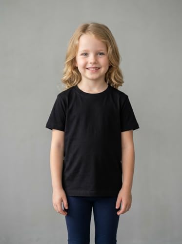 Image of Kids T Shirt Short Sleeve Crewneck Tee for Toddler Boys and Girls Cotton Basic Summer Top 2-6 Years