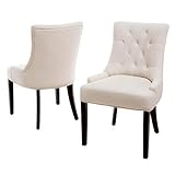 Christopher Knight Home Hayden Tufted Fabric Dining / Accent Chairs, 2-Pcs Set, Beige