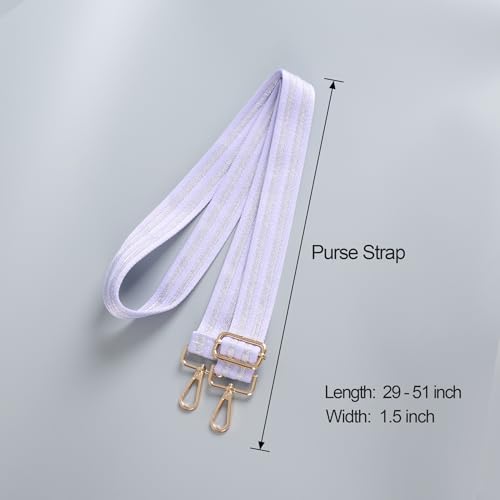 Image of chushui Herringbone Purse Strap Replacement Wide Adjustable Crossbody Strap with Metallic Thread,Woven Fashion Shoulder Bag Strap for Tote Handbag, Gold Silver Shimmer