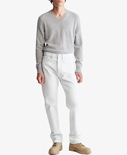 Calvin Klein Men's Merino Wool Blend V-Neck Sweater, History Heather, Large #TOP3