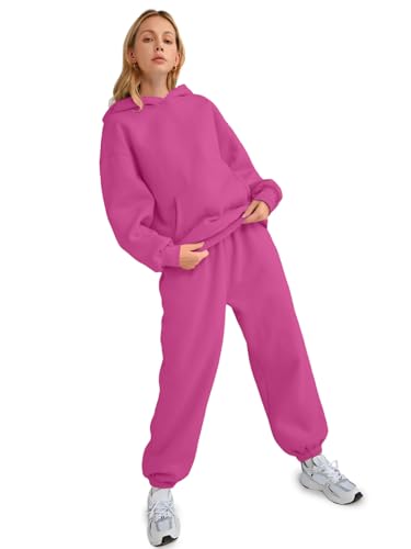 Image of AUTOMET Womens 2 Piece Lounge Sweatsuit Fall Fashion Matching Sweat Sets | Oversized Fall Hoodies & Baggy Jogger Sweatpants Fashion 2026 Outfits
