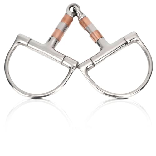 QEPAA CRAFTS® D-Ring Snaffle Horse Bit with Copper Rollers – Stainless Steel Horse Training Bit for Equestrian Riding, Western Tack Horse Bit for Horses & Ponies (5 Inch)