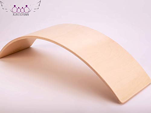 KateHaa Original Wooden Balance board, Tabla de equilibrio, tabla curva infantil, Juguetes Educativos, Laca ecológicaEco Lacquer, Waldorf Balance Board,