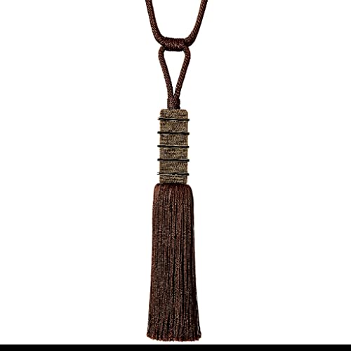 Las Cortinas. Paquete de alzapaños de Cortina con borlas, alzapaños de Cortinas emparejados Trenzados Hechos a Mano, alzapaños de Cuerda, decoración for el hogar, la Oficina y el Hotel (Color : Brown