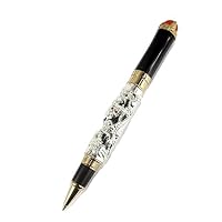 Gullor Jinhao 'Temple Of Heaven' Füllfederhalter – Antik Silber, Drachen-Design, Inkl. Schwarz-Patrone