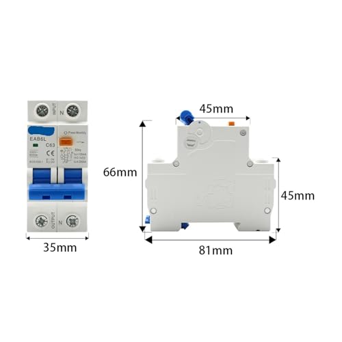 Interruptor de corriente residual 2P de 30mA para protección de sobrecarga 2