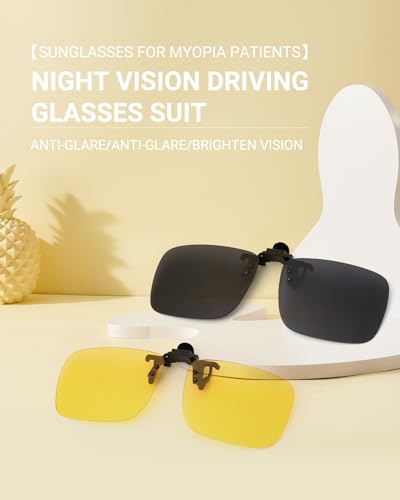 Image of TERAISE Polarized Clip on Sunglasses Over Prescription Glasses Anti-Glare UV400 for Men Women Driving Travelling Outdoor