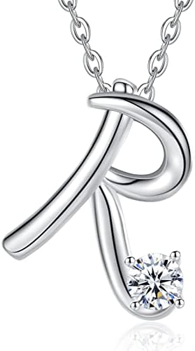 Eusense Initial Necklace Letter Pendant Silver 925 Alphabet Jewellery for Women Girls