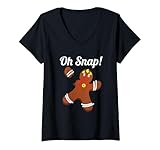 Photo Gallery donna oh snap christmas gingerbread divertenti amanti delle vacanze maglietta con collo a v Photo Gallery donna oh snap christmas gingerbread divertenti amanti delle vacanze maglietta con collo a v