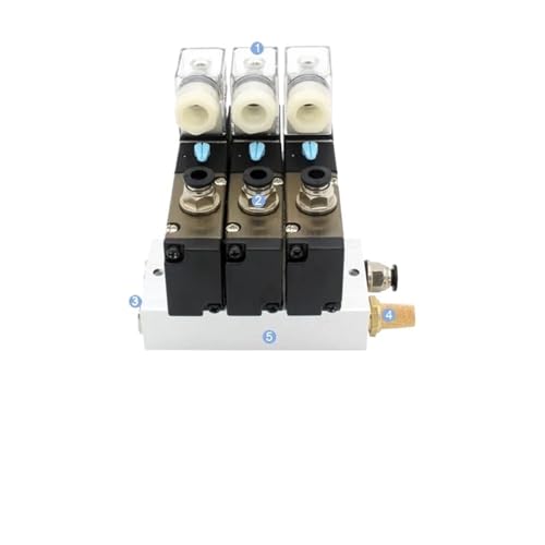 Électrovanne 3V210-08-NO avec bloc collecteur et silencieux DC12V pour circuit air
