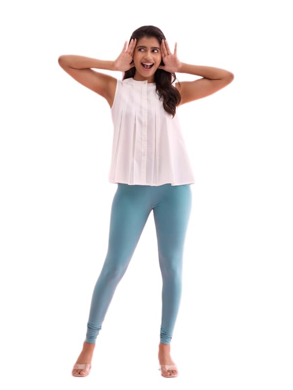 Image of GO COLORS Soft Cotton Stretch Ankle Length Leggings for Women | Breathable