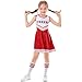 Hotfiary Cheerleader Outfit for Girls 11-12 Years, 3 Piece Red Halloween Cheerleading Outfit Kid Cheer Uniform Party Birthday Gift