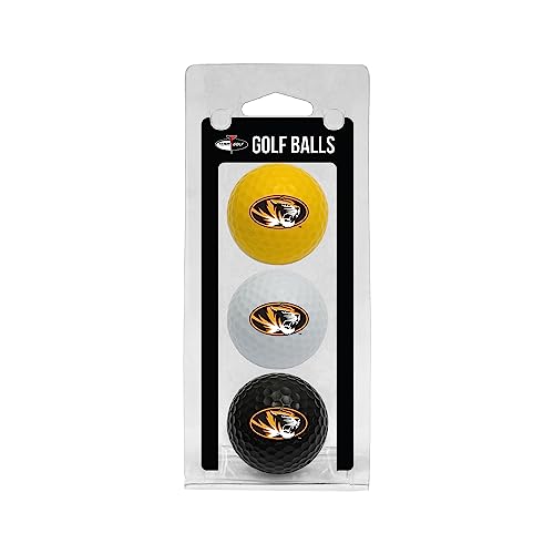 Team Golf NCAA Missouri Tigers 3 Golf Ball Pack Regulation Size Golf Balls, 3 Pack, Full Color Durable Team Imprint