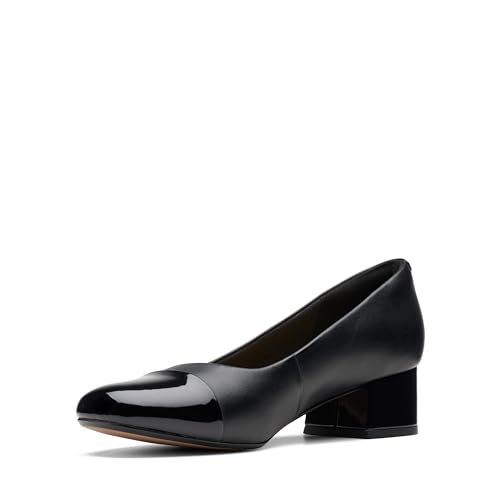 Clarks Women's Marilyn Sara Pump, Black Leather/Synthetic Combination, 8 Wide by Clarks - Image 6