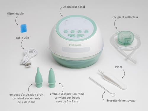 Mouche bébé électrique avec embouts souples et filtres lavables