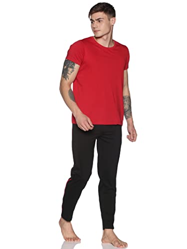 Image of Dollar Cotton Rich Fabric Solid Men's Track Pant | Contrast net Folding | One Side Zipper Pocket with Label Branding | Self Waistband with Drawcord | Wide Array of Attractive Colours