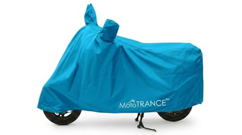 Image of Mototrance All Weather Protection Two Wheeler Cover for All Bikes /Royal Enfiled /Upto Pulsar 160CC to 350CC | Anti Dust, Water Resistant, Heat Resistant, UV Proof with Mirror Pocket | Solid Aqua