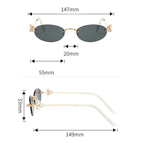 willochra Cute Diamond Oval Sunglasses Women Retro Rhinestone Sun Glasses for Ladies Vintage Trendy Shades Female3