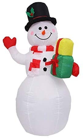 Willthinleye エアーディスプレイ インフレータブル クリスマス 光る 雪だるま 高さ150cm 膨張式 空気充填 LED付 エアー 光る雪だるま クリスマス装飾品 屋外設置 パーティー 装飾品 防水 屋内屋外庭 超可愛いのサムネイル