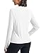 Rdruko Women's Sun Shirt Long Sleeve UPF 50+ UV Rash Guard Workout Outdoor Gym Hiking Tops with Thumbholes, White, S