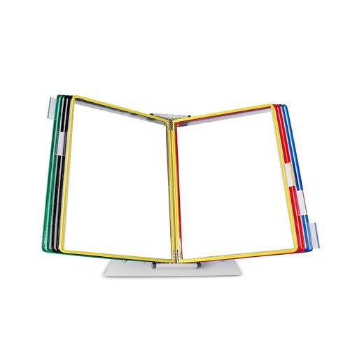 Tarifold Desktop Reference System with 10 Display Pockets, Assorted Colors, 20 Sheet Capacity (D291)